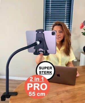 Tablet-houder-telefoonhouder-bureau-tafel-PRO-super-sterk-van-voren-GOOS-E